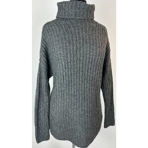Abercrombie & Fitch Size Medium Gray Turtleneck Tunic Sweater Wool Blend Women's